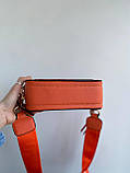Сумка жіноча MJ LOGO помаранчуючи на плече сумочка шкіряна стильна сумка на два відділення, фото 3