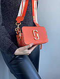 Сумка жіноча MJ LOGO помаранчуючи на плече сумочка шкіряна стильна сумка на два відділення, фото 6