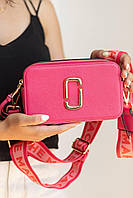 Сумка женская MJ розовая на плечо сумочка женская кожаная стильная сумка на два отделение