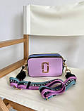 Сумка жіноча MJ фіолетова на плече сумочка шкіряна стильна сумка на два відділення, фото 2