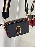 Сумка жіноча MJ чорна на плече сумочка жіноча шкіряна сумка на два відділення, фото 4