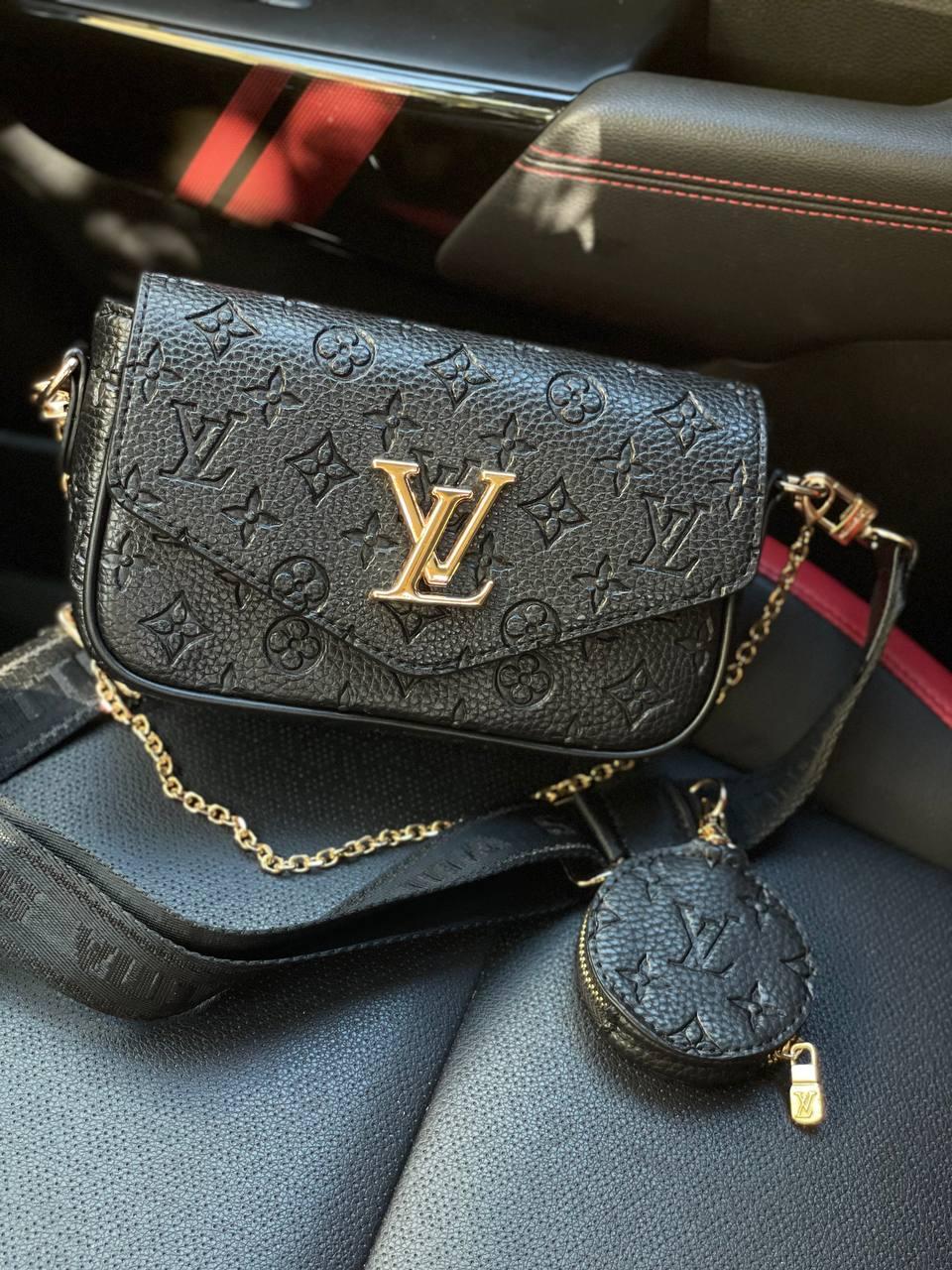 Стильна жіноча сумка LV mini black Женська сумка Луї Віттон чорного кольору