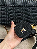 Стильна жіноча сумка LV wave black Женська сумка Луї Віттон чорного кольору, фото 10