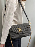 Стильна жіноча сумка LV wave grey жіноча сумка Луї Віттон сірого кольору, фото 5