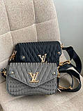 Стильна жіноча сумка LV wave grey жіноча сумка Луї Віттон сірого кольору, фото 8