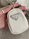 Сумка жіноча через плече Prada/Пада крос-боді з маленьким клатчем для монет брендова сумочка, фото 7
