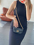 Сумка жіноча  GUCCI чорна на плече сумочка жіноча шкіряна стильна сумка на одне відділення, фото 8