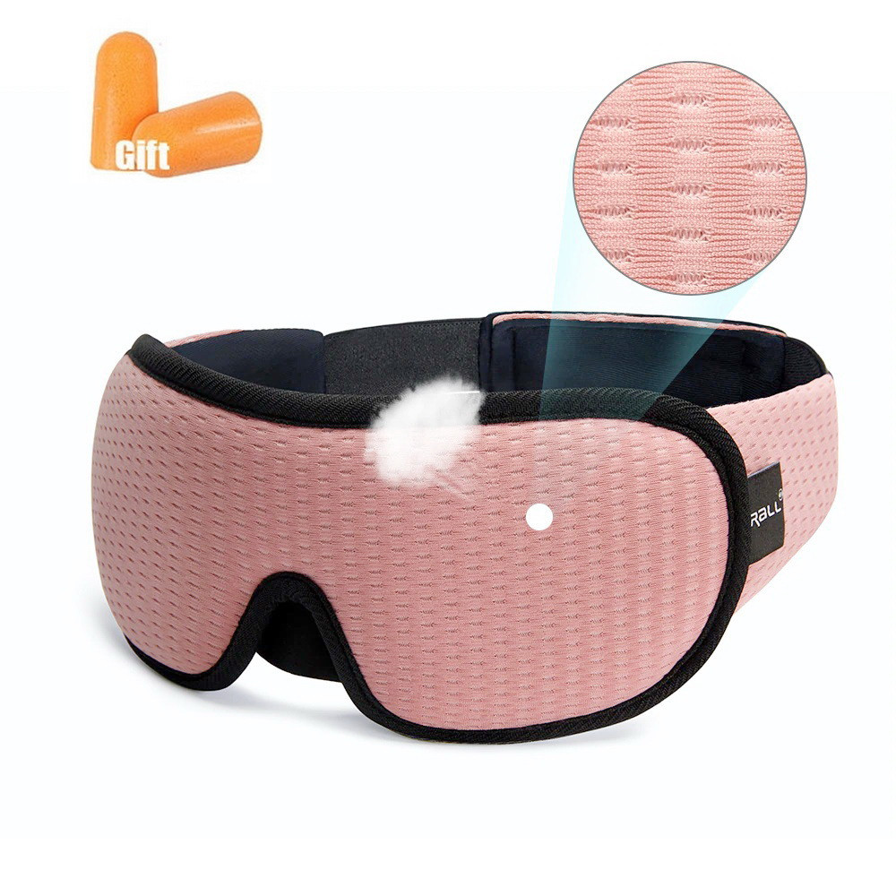 Маска для сну дихаюча комфорт 3D Breath Рожева + Беруші