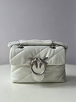 Сумка жіноча Pinko white premium / Пінко біла сумочка жіноча шкіряна стильна на плече