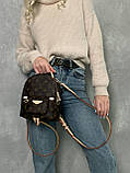 Жіночий рюкзак-сумка з екошкіри Луї Віттон Louis Vuitton LV backpack mini молодіжний, міський, брендовий, фото 7