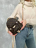 Жіночий рюкзак-сумка з екошкіри Луї Віттон Louis Vuitton LV backpack mini молодіжний, міський, брендовий, фото 8