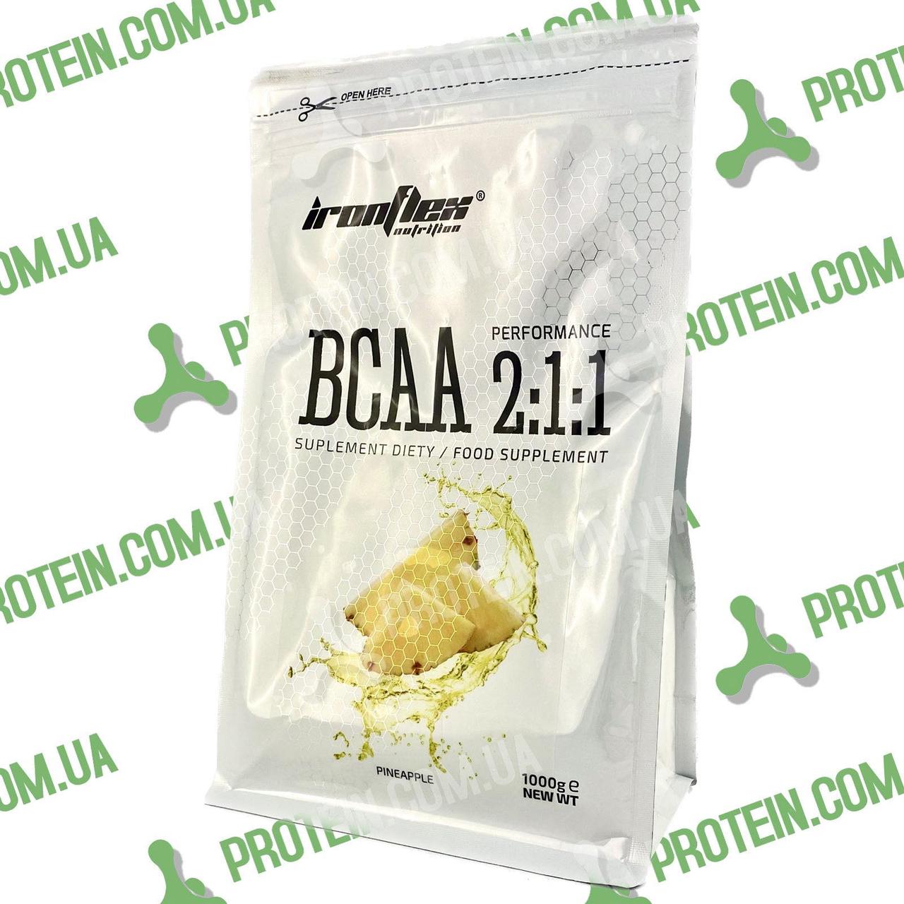 Амінокислоти IronFlex BCAA Performance 2-1-1 1000 г Pineapple Ананас