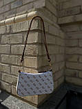 Жіноча сумка з екошкіри Guess Beige/Гесс молодіжна, брендова сумка, фото 3