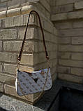 Жіноча сумка з екошкіри Guess Beige/Гесс молодіжна, брендова сумка, фото 10