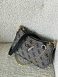 Жіноча сумка з екошкіри Guess Beige/Гесс молодіжна, брендова сумка, фото 2