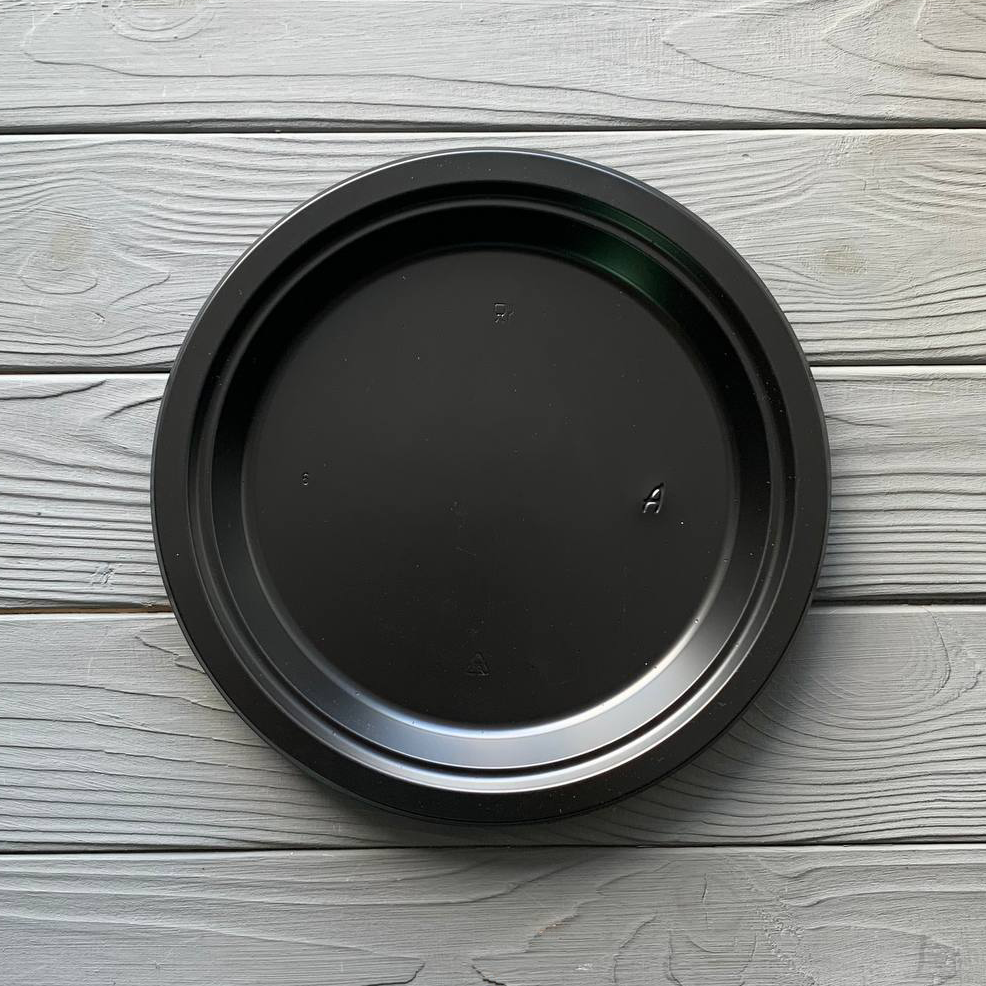 Тарілка плоска 220мм Преміум Чорна PS (25/1200) ТП220Ч, фото 1