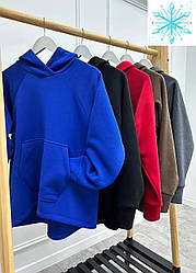 Тепле жіноче худі з капюшоном і кишенею кенгуру на флісі багато кольорів