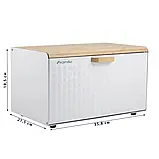 Хлібниця Kamille 35,8см нержавіюча сталь та бамбук (колір білий), фото 9