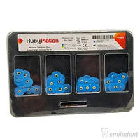 Диски полировочные RubyPlaton 14мм., синие, грубые, 80 шт. + дискодержатель