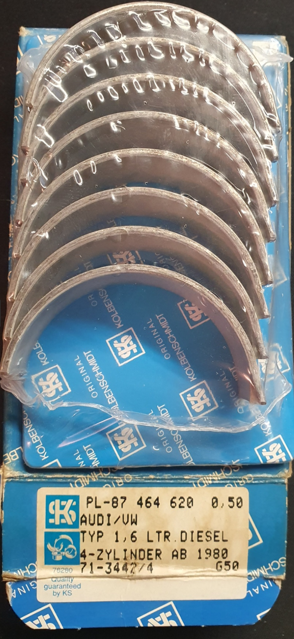 Вкладки шатунні + 0.5 1.6D 1.6TD Golf 2 Passat B2 B3 Audi 80 B2 B3 Transporter T2 T3