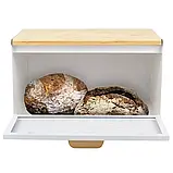 Хлібниця Kamille 35,8см нержавіюча сталь та бамбук (колір білий), фото 5