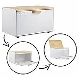 Хлібниця Kamille 35,8см нержавіюча сталь та бамбук (колір білий), фото 4