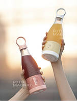 Оригинальный портативный блендер Fresh juice - переносной фитнес-блендер, бутылка для смузи, 450 мл, 50 Вт Розовый