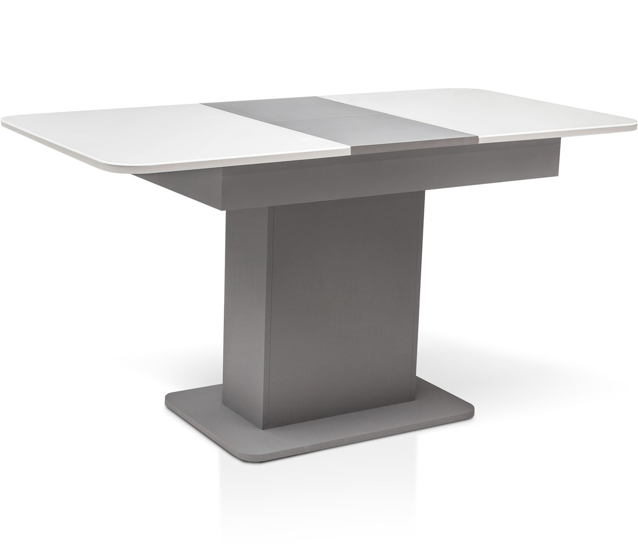 Стіл обідній розкладний зі скляною стільницею Сіріус сірий ТМ Мікс Мебель