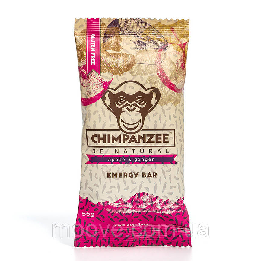 Chimpanzee Батончик злаковий Chimpanzee Energy Bar Apple  Ginger, фото 1