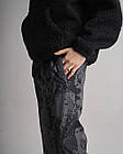 Чоловічі спортивні штани оверсайз із плащової тканини чорні весняно осінні, фото 5