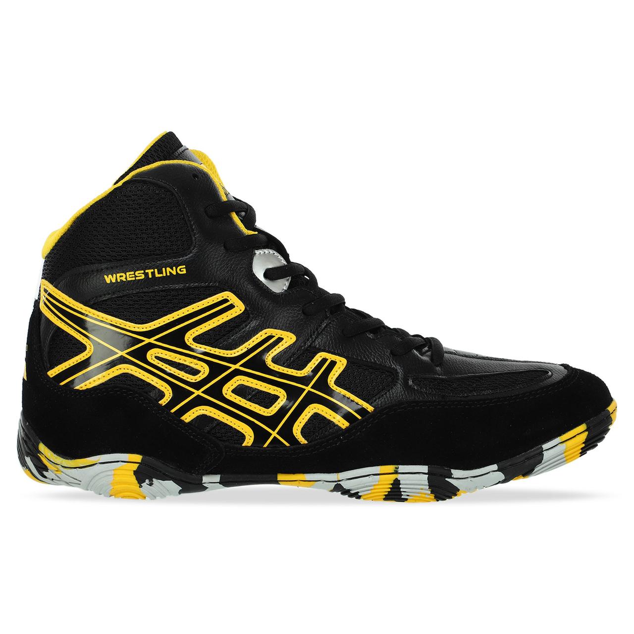 Борцовки замшеві Difeno Wrestling 2008C-4 розмір 37 Black-Yellow, фото 1