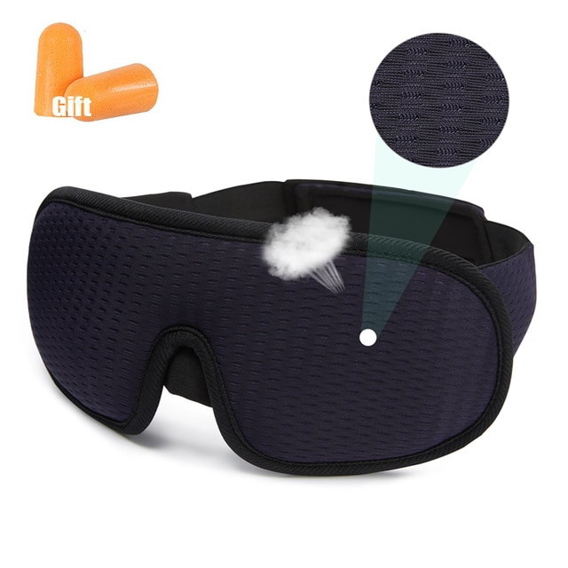Маска для сну дихаюча Silenta 3D Dark Blue + Беруші