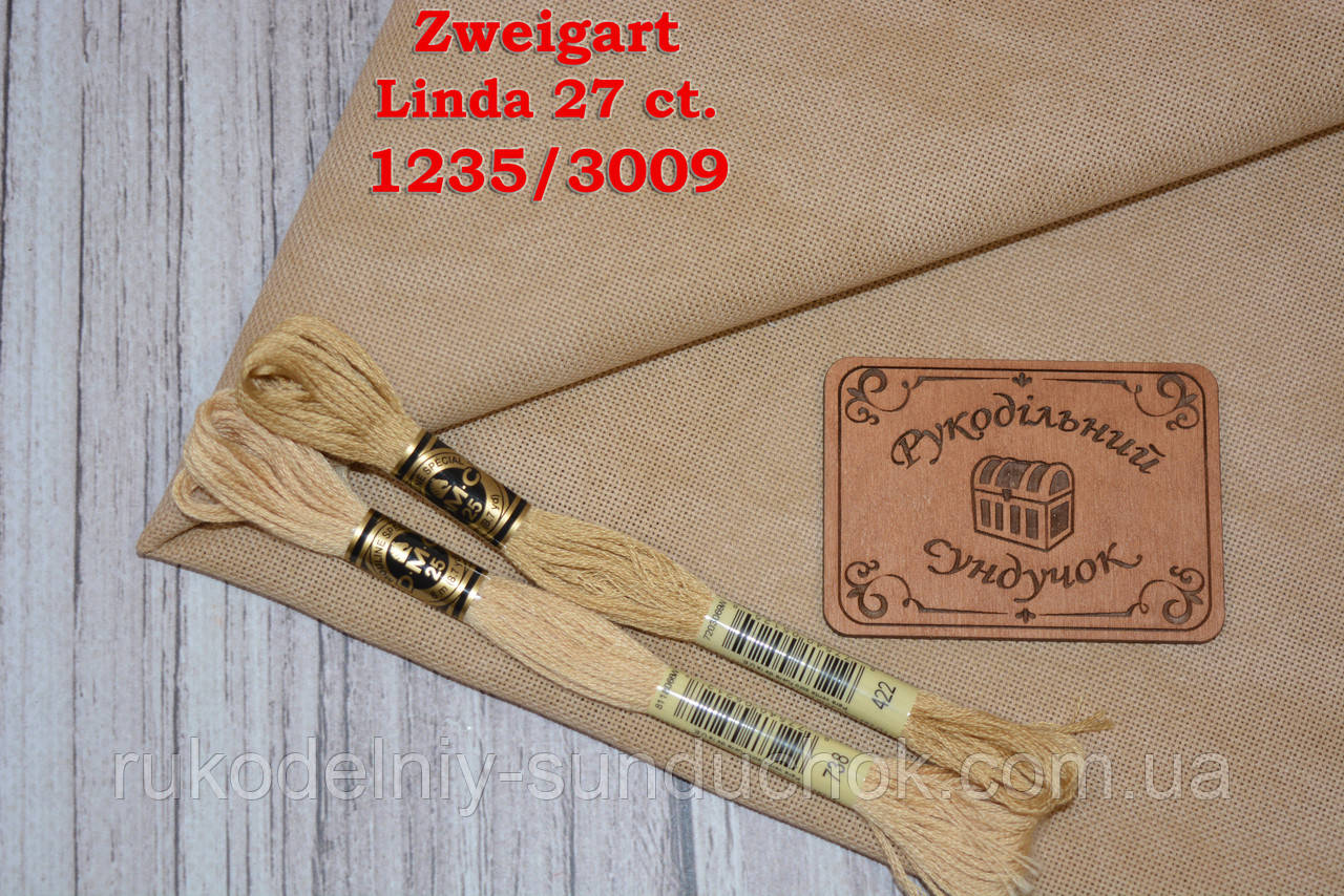 Тканина рівномірного переплетіння Zweigart Linda 27 ct. 1235/3009 мокко вінтаж
