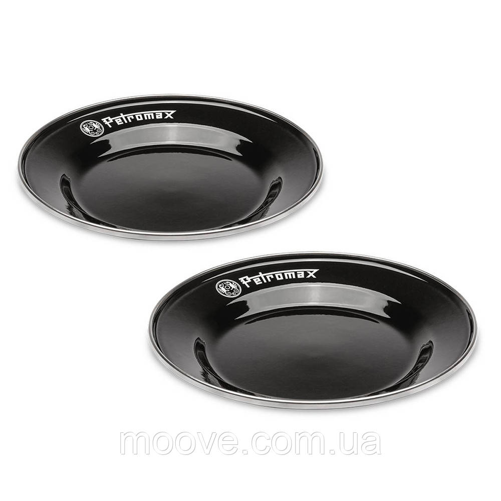 Petromax Набір тарілок емальованих Petromax Enamel Plates 18 см Чорний (2 шт)