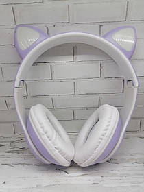 Дитячі бездротові блютуз-навушники Headset CATs P15M з котячими вушками фіолетовий