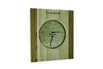 Термогігрометр Greus сосна/кедр 16х14,5 для лазні та сауни.