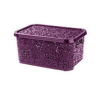 Кошик із кришкою "Ажур" 10л 33,5*23,5*16см баклажан