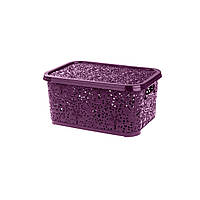 Кошик із кришкою "Ажур" 6л 28,5*20,5*12,5см баклажан