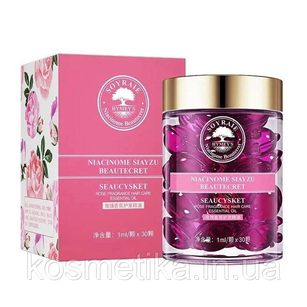 Капсули для волосся Soyraie Hymeys Rose Oil з маслом троянди (30 шт) (Прим'ята упаковка!)