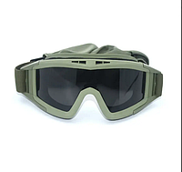 Захисні армійські балістичні окуляри колір Олива, тактичні окуляри зі змінним склом для ЗСУ