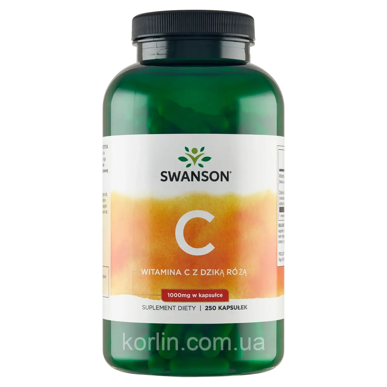 Вітамін C 1000 мг + Шипшина 250 кап Swanson Vitamin C with Rose Hips США Доставка з ЄС, фото 1
