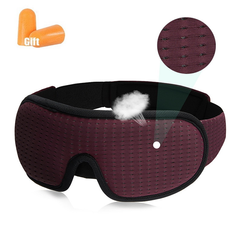 Маска для сну дихаюча Silenta 3D Breath Бордова + Беруші