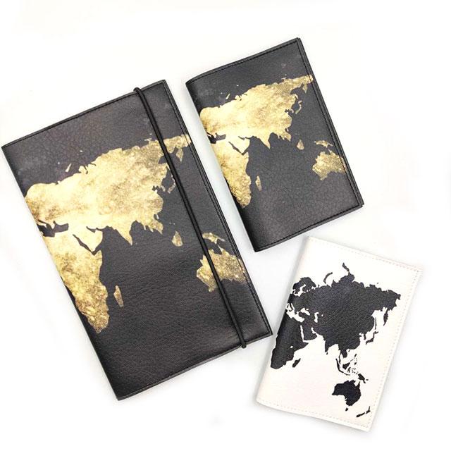 Тревел-сет: тревел-кейс + 2 обкладинки для паспорта (maps) екошкіра, фото 1