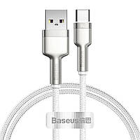 Кабель для заряджання та перенесення даних Baseus Metal Data Cable USB to Type-C 66W 1м White CAKF000102