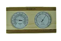 Термогігрометр Greus сосна/кедр 26х14 для лазні та сауни