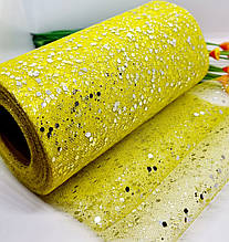 Фатин із блискітками. Ширина 15 см. 1 м. Колір жовтий.