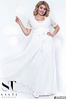 Нарядное вечернее длинное платье в пол Ткань Шифон, стрейч-атлас, гипюр Размер: 48-50 50-52 52-54