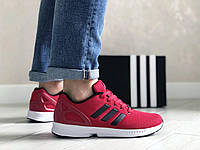 Мужские легкие стильные демисезонные кроссовки Adidas Zx Flux красные, пенка 44 45 46