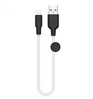 Кабель HOCO USB Lightning 2.4 A 0,25 m Black-White (X21)