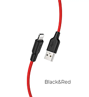 Кабель HOCO USB Lightning 2.4 A 1m Black-Red (X21)